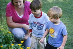 Children gardening