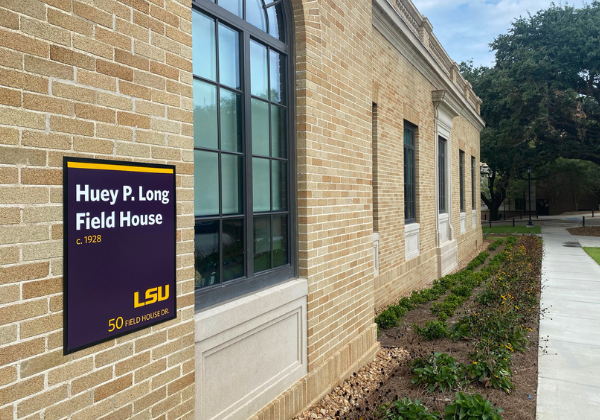Huey P. Long Field House Sign