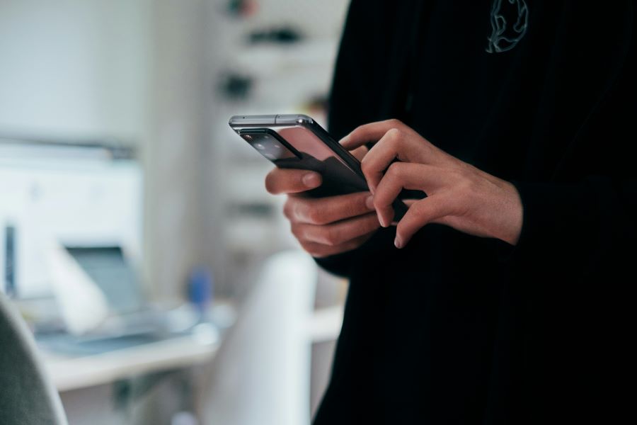 person holding smartphone