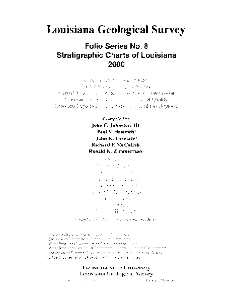 Stratigraphic Charts of Louisiana