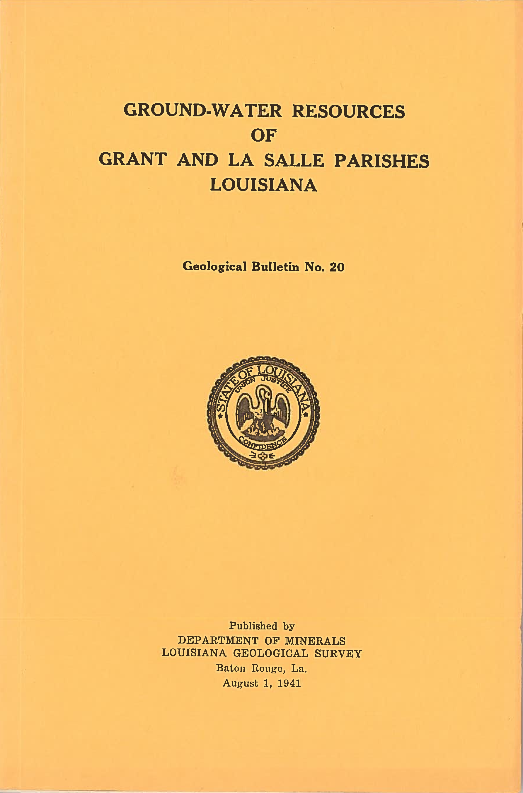Ground-Water Resources of Grant and La Salle Parish Louisiana